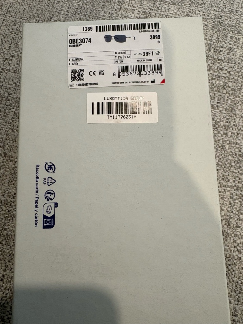 Burberry Silver Frame Black Lens Men's Sunglasses - Picture 3 of 7